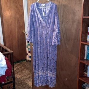 World Market lavender paisley dress, L/XL, NWT